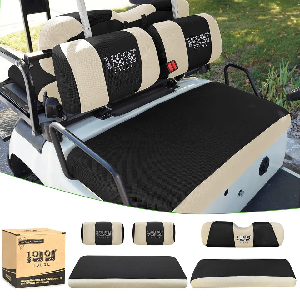 10L0L golf cart seat cover front for Yamaha G2; breathable 3D mesh keeps you cool.
