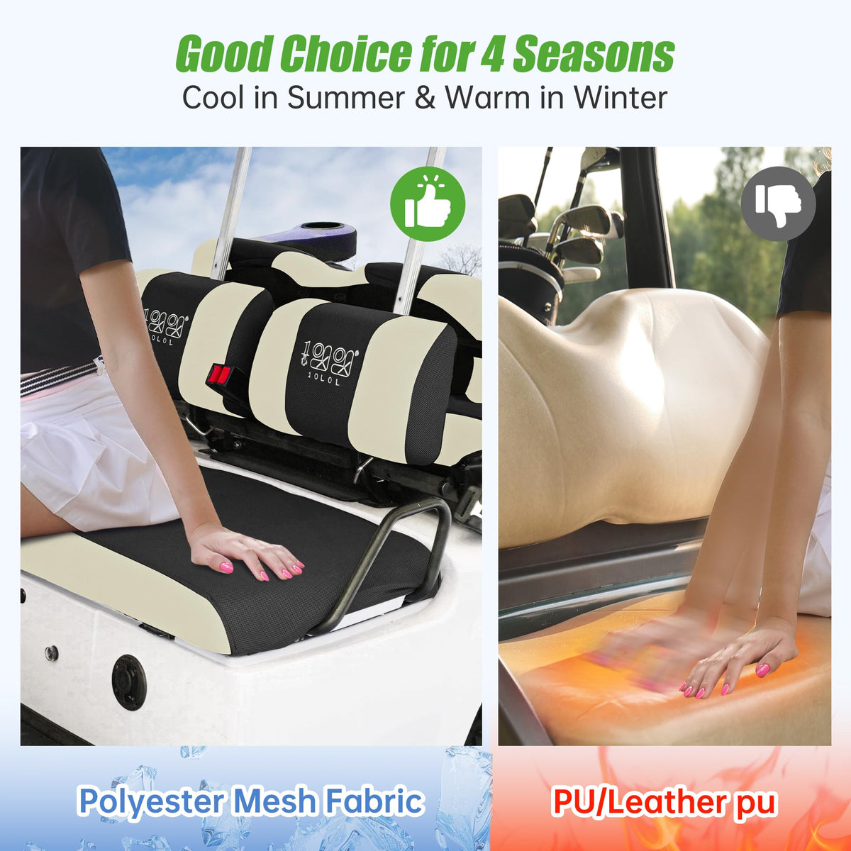 10L0L golf cart seat cover front for Yamaha G22; long-lasting materials resist wear.