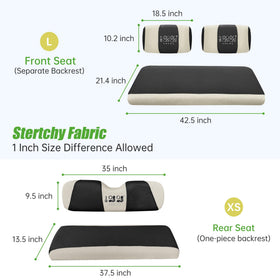 10L0L golf cart seat cover rear for Yamaha G14; easy cleanup after rides.