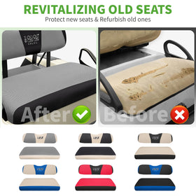 10L0L edge-wrapped bench seat covers provide full seat coverage