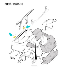 10L0L seat hinge male buckle compatible with EZGO RXV latch