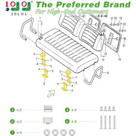 10L0L seat hinge plate for Yamaha G16/G19, solid fit.
