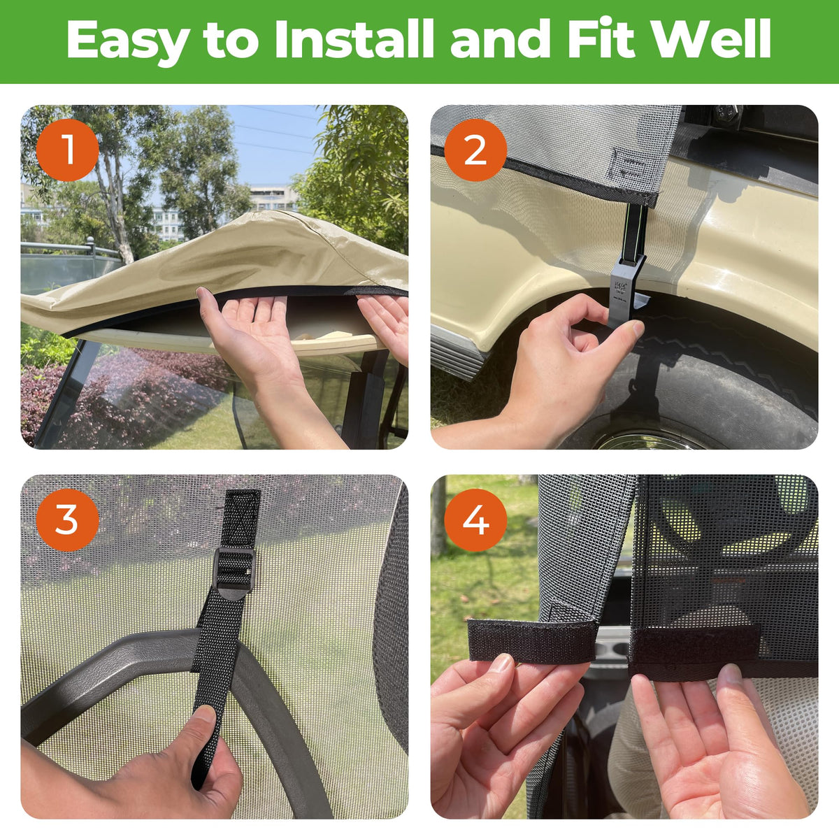Secure buckle straps ensure snug fit on factory roof