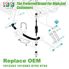 10L0L shackles and bushing sleeve set for Club Car DS reduces play