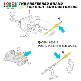 10L0L shift cable housing for EZGO RXV boosts durability in rugged use
