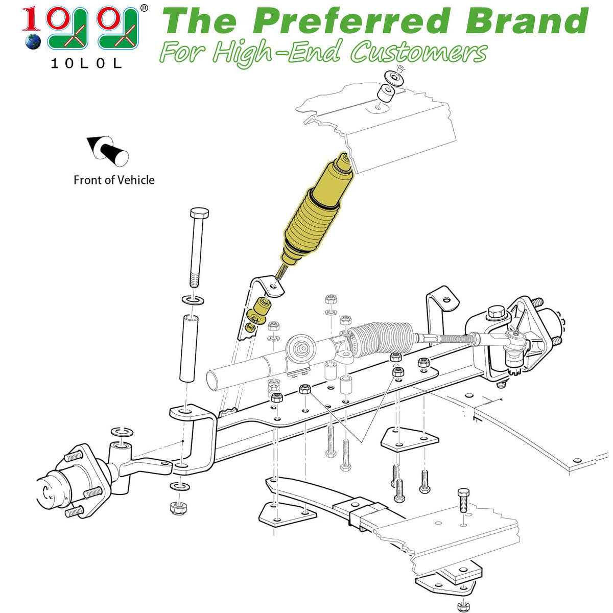 10L0L shock absorber extension rod for tunable performance on lifted carts.