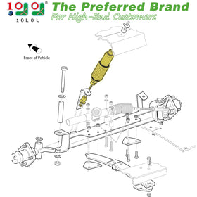 10L0L shock absorber extension rod for tunable performance on lifted carts.
