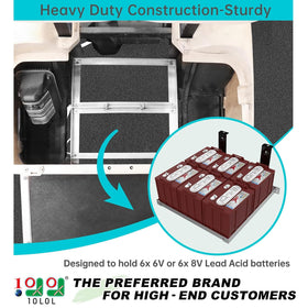 10L0L six-compartment tray keeps 6V/8V batteries neatly separated and secure