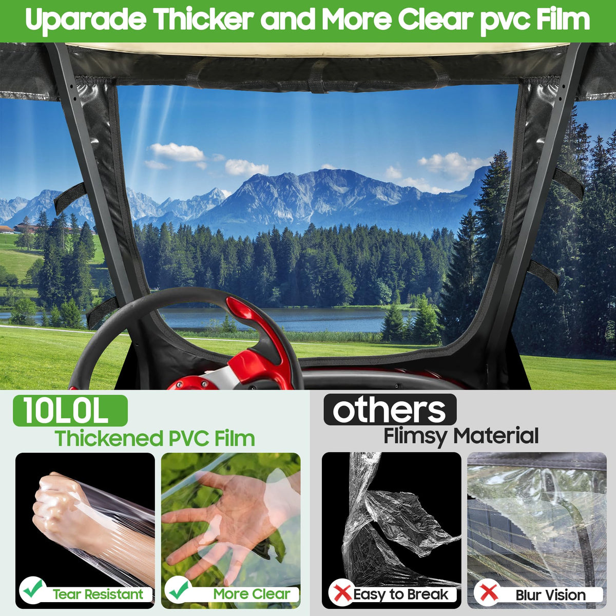 10L0L six fastener hooks secure enclosure against wind