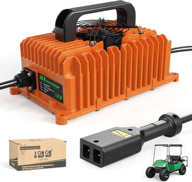 10L0L Smart Charger for EZGO TXT showing 36V 18A charging with clear indicators for efficient use