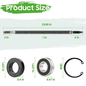 Snap rings, castle nut, and cotter pin pack for secure assembly by 10L0L