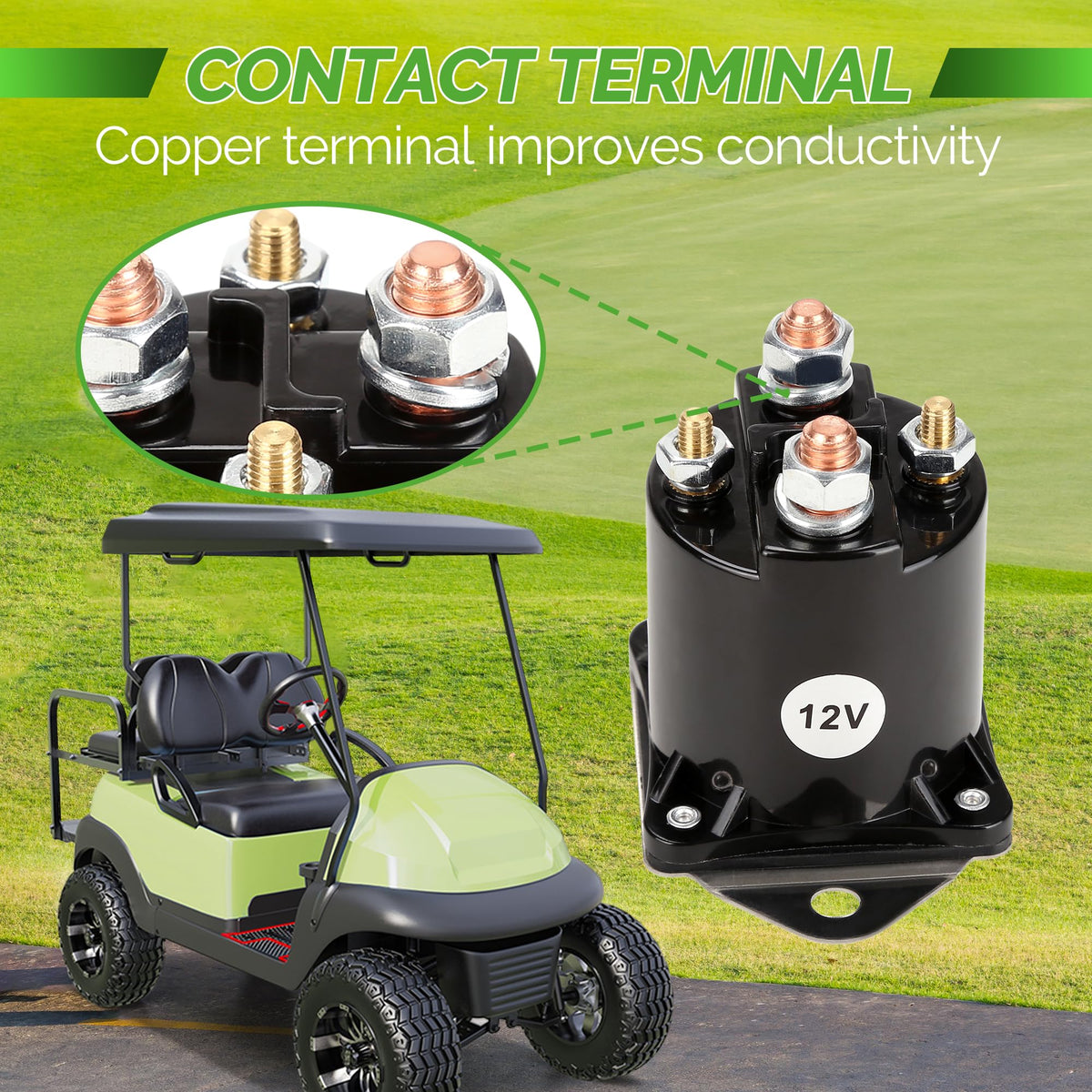10L0L continuous-duty 12V solenoid—built for steady use in gas carts