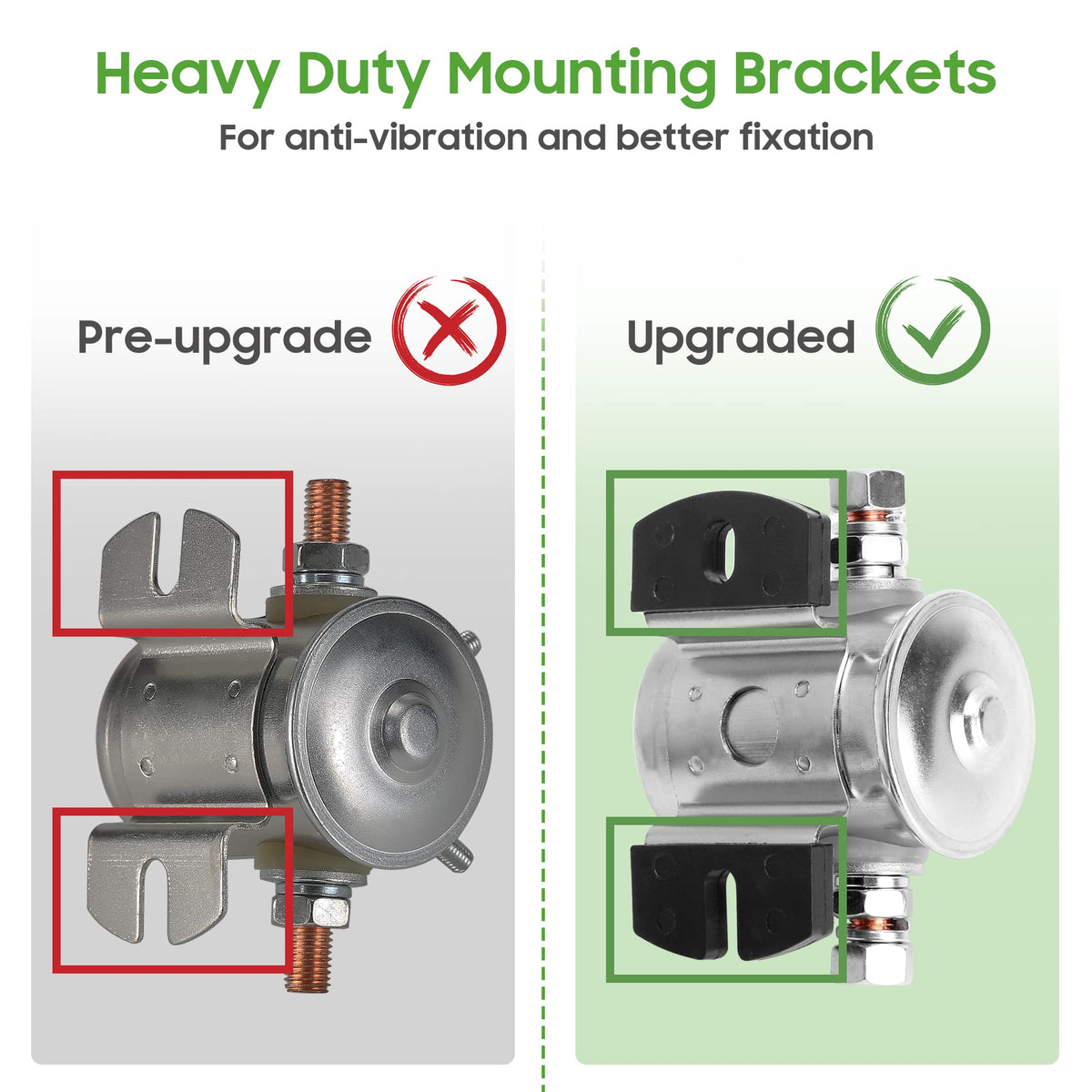10L0L solenoid flat-mount bracket demonstrating easy EZGO model installation.