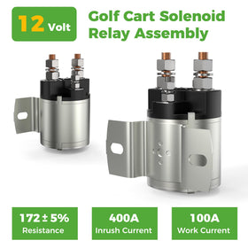 Single-pack solenoid compatible with 12V golf cart systems