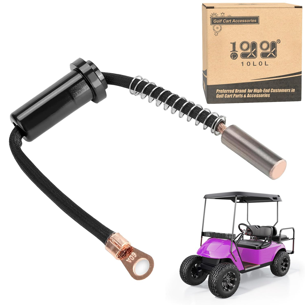 10L0L speed control brush closeup showing copper wiper for smooth EZGO acceleration.