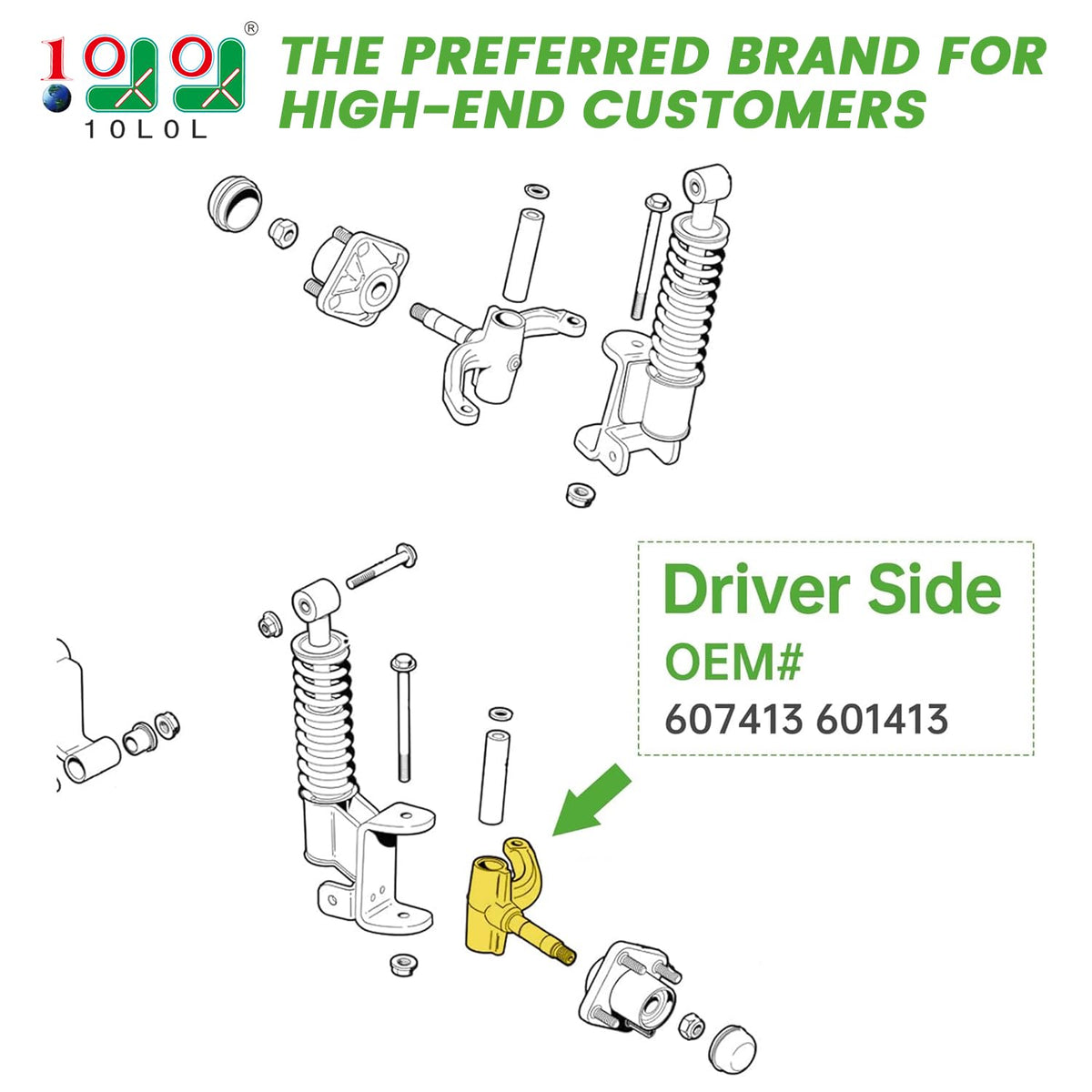 10L0L spindle assembly front view shows robust construction for wear resistance.