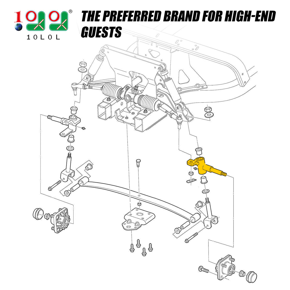 10L0L spindle assembly with bushings and grease fitting ensures smooth maintenance