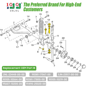 10L0L spindle tube component kit laid out for installation alignment.