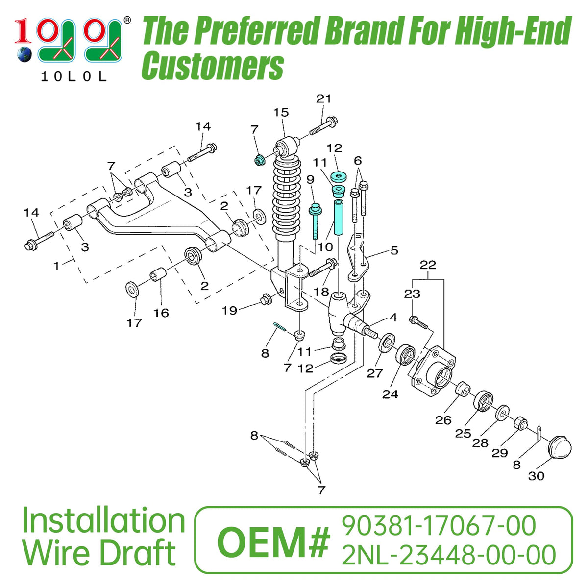 Spindle tubes from 10L0L kit ensure proper alignment during repairs