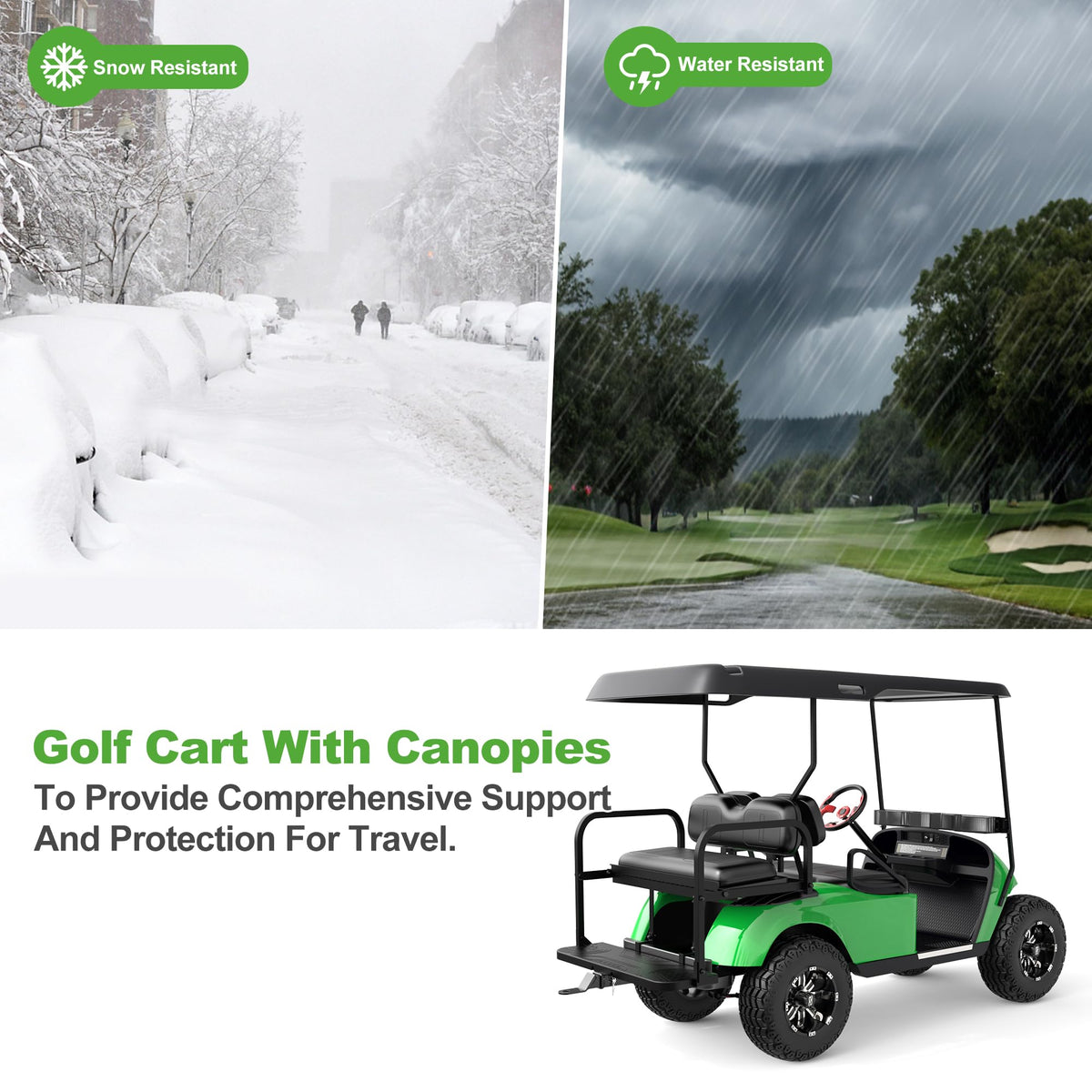 Stability-boosting 10L0L bracket mounted on EZGO TXT 88-inch top