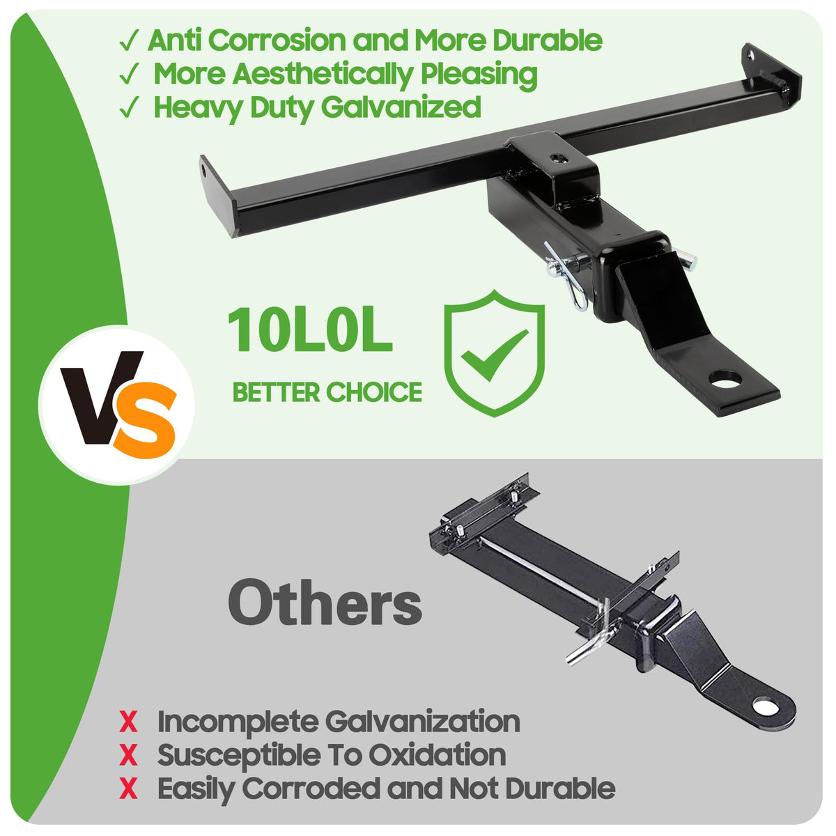 10L0L trailer buckle design showing stable connection on uneven terrain