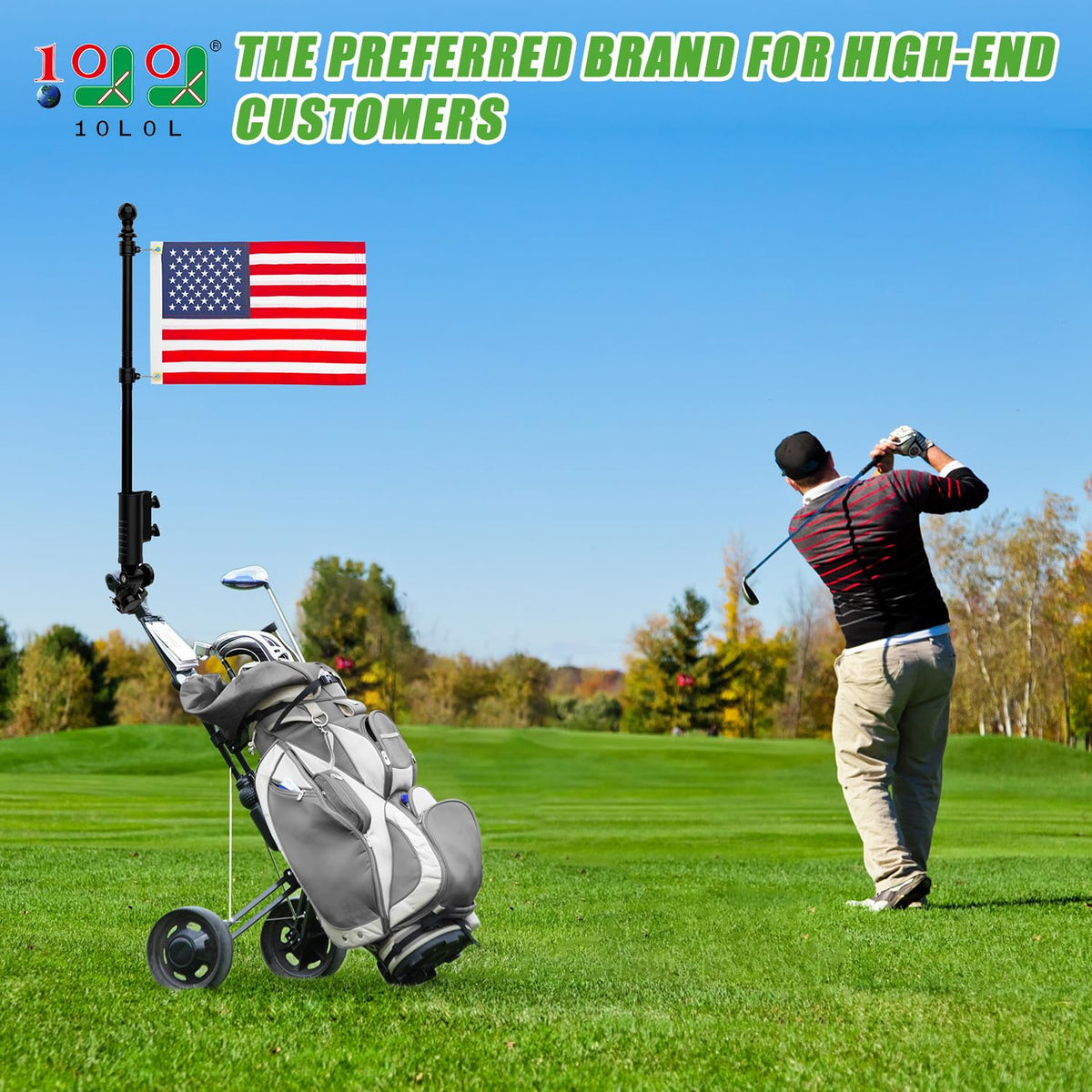 10L0L stainless-steel flag poles ensure durable, rust-free mounting across boats, carts, and bikes.