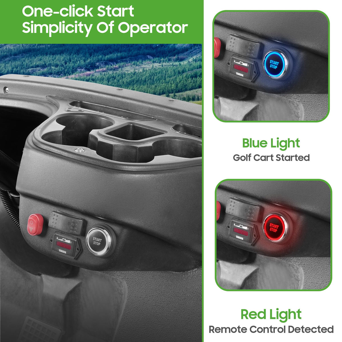 10L0L standby-to-start indicator shows red for standby and blue when started