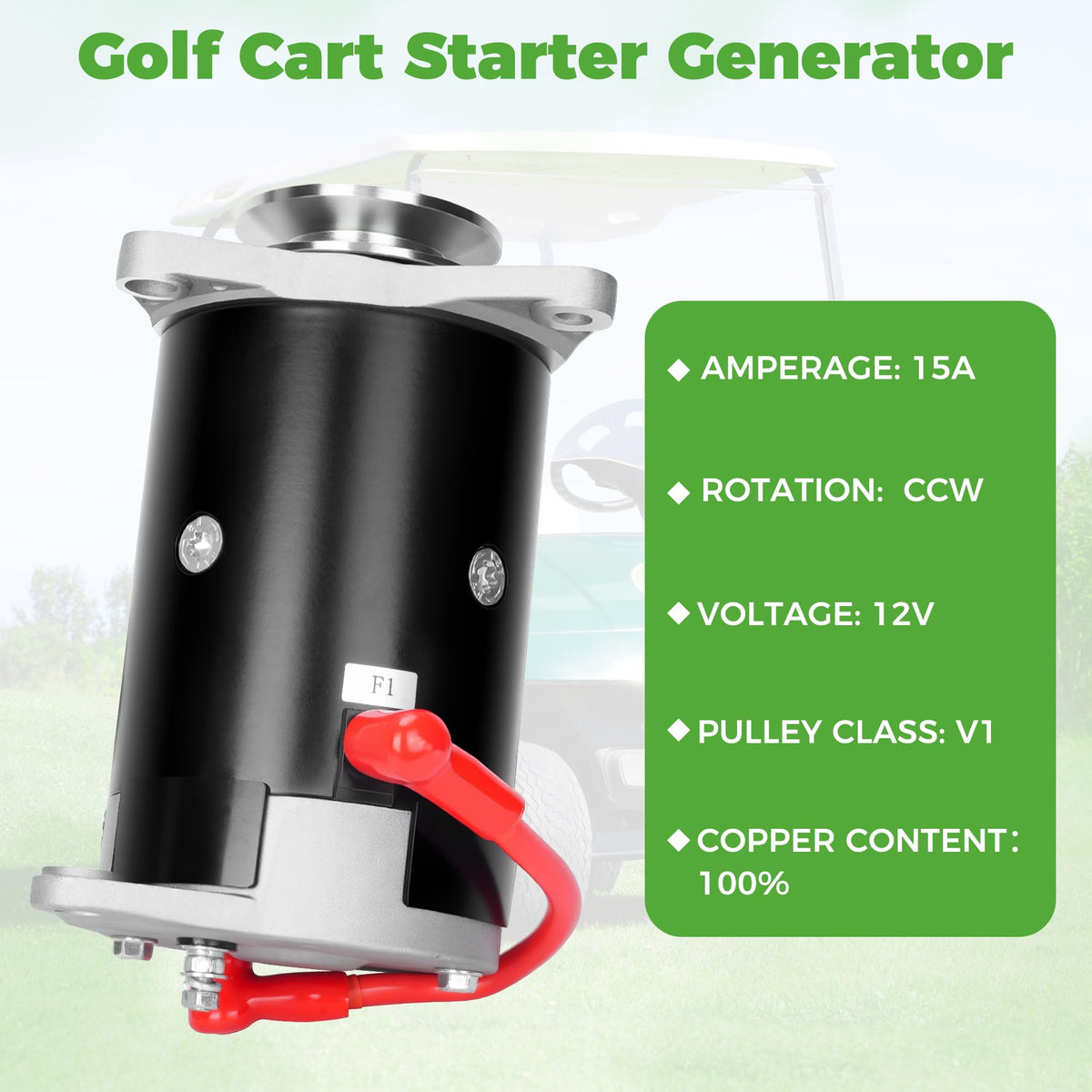 10L0L starter assembly with wires, ready-to-install for swift cart setup.