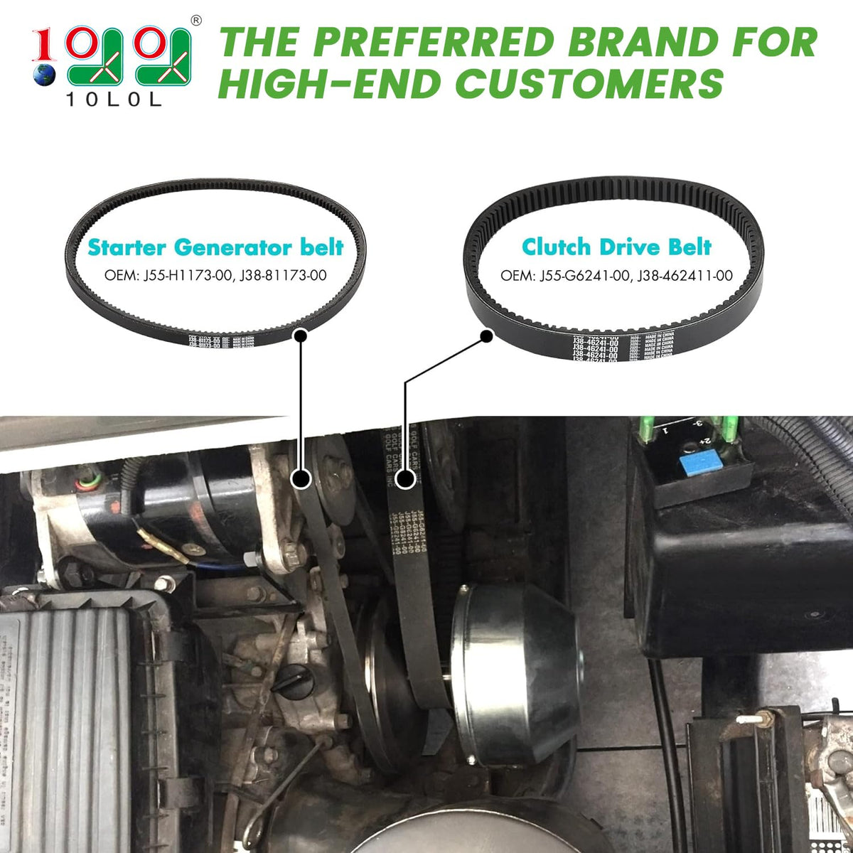 10L0L starter generator belt for Yamaha G2 enhances starting reliability