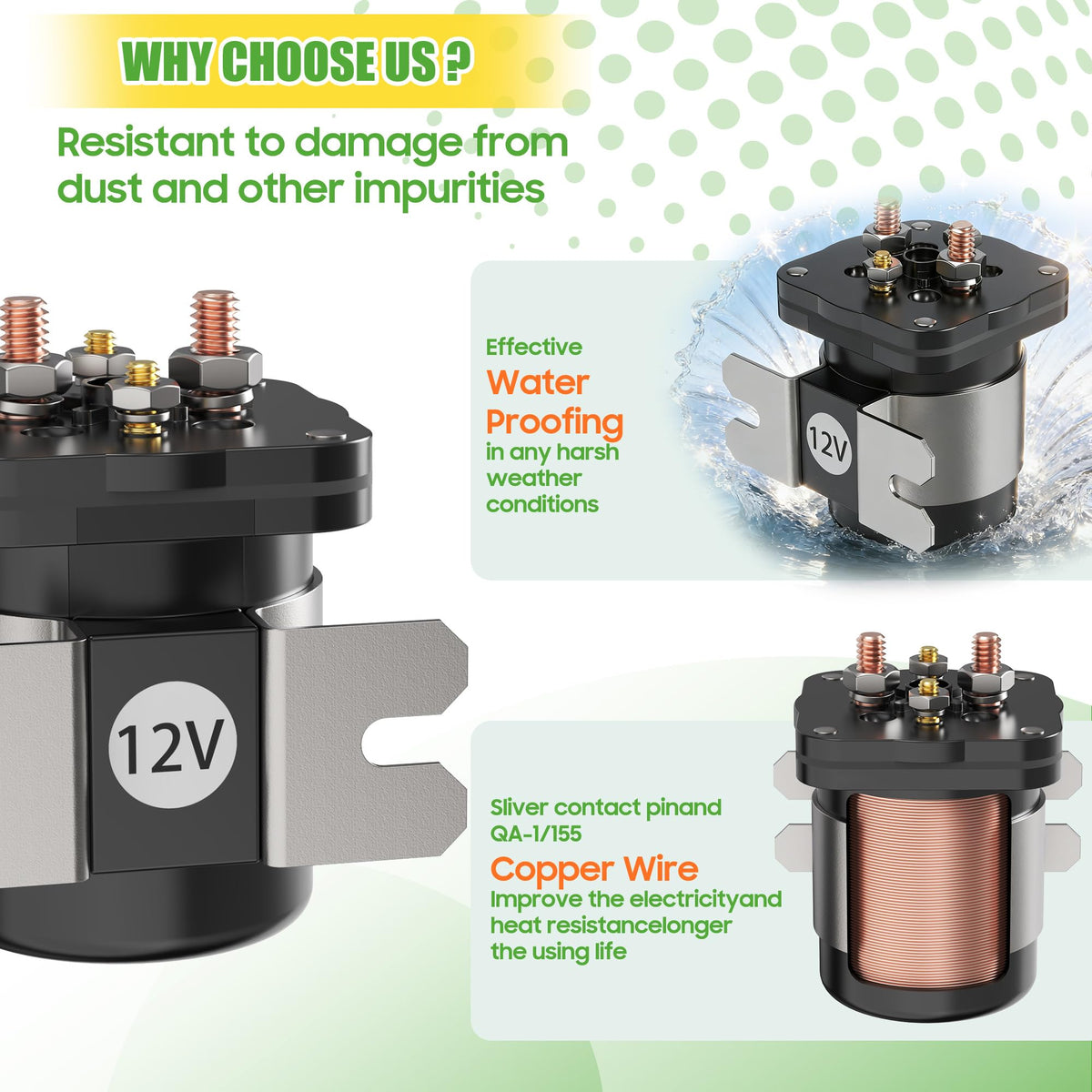 Packaging of the 10L0L starter solenoid kit with contents listed