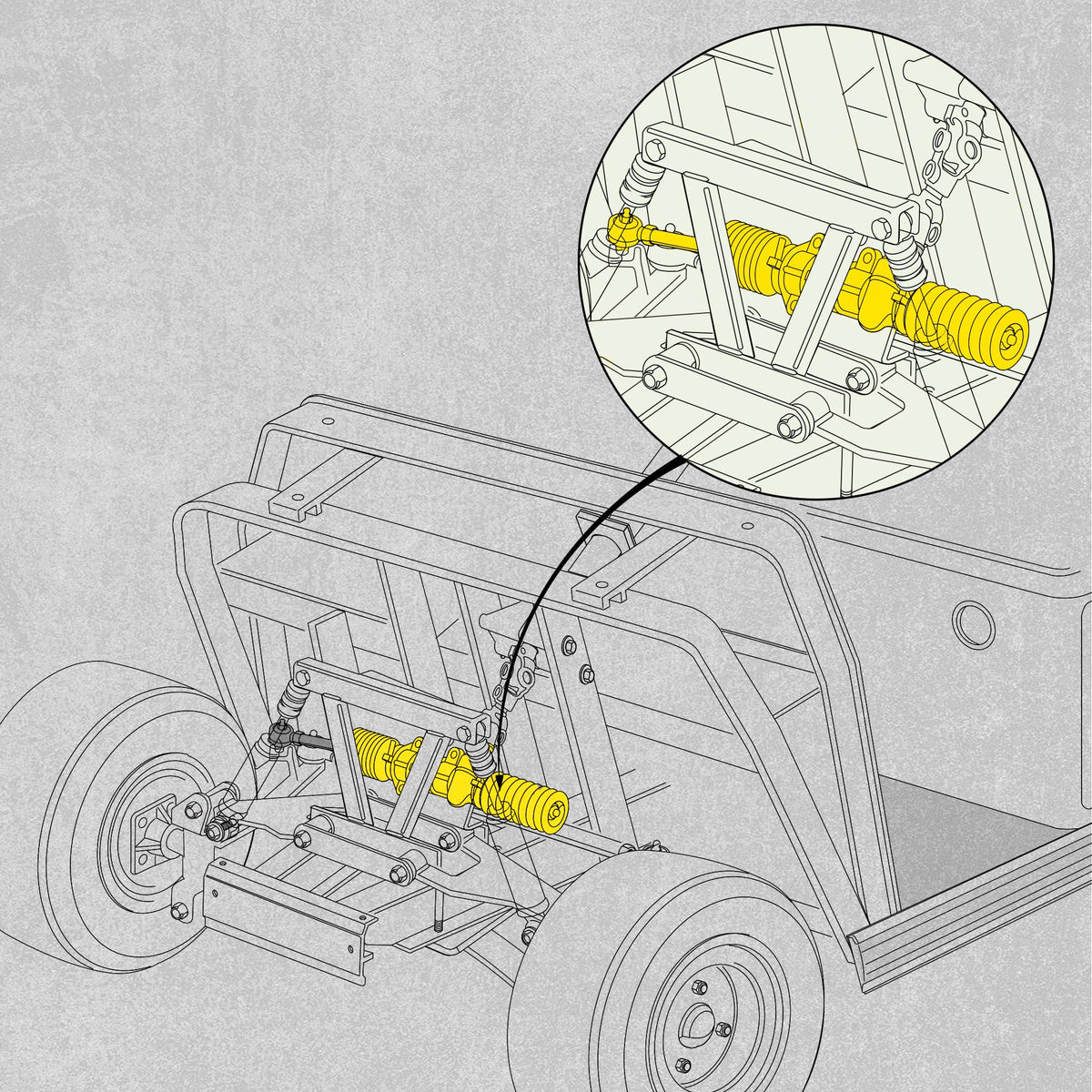 10L0L steering gear box close-up; high-quality metal build resists corrosion.