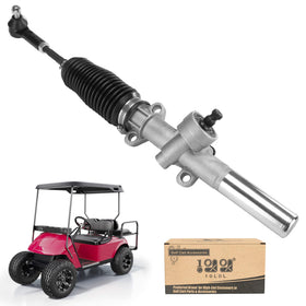 10L0L steering box assembly closeup with rack and pinion for EZGO TXT steering
