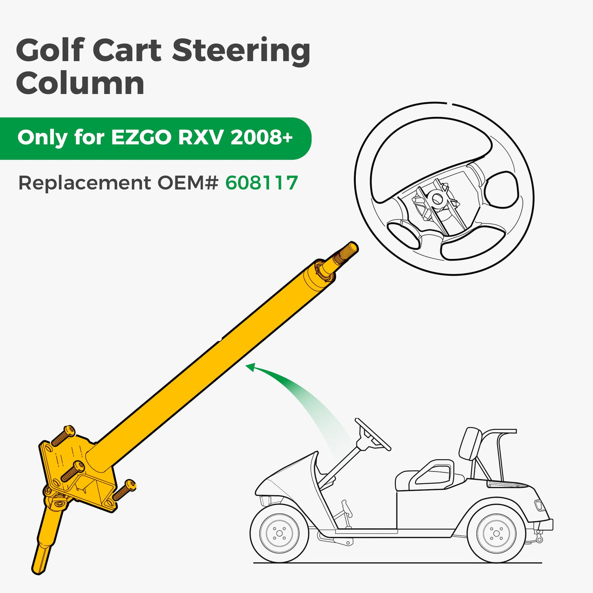 10L0L steering column shaft close-up reveals durable materials
