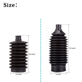 10L0L steering rack and pinion dust boot protects against moisture and dirt.
