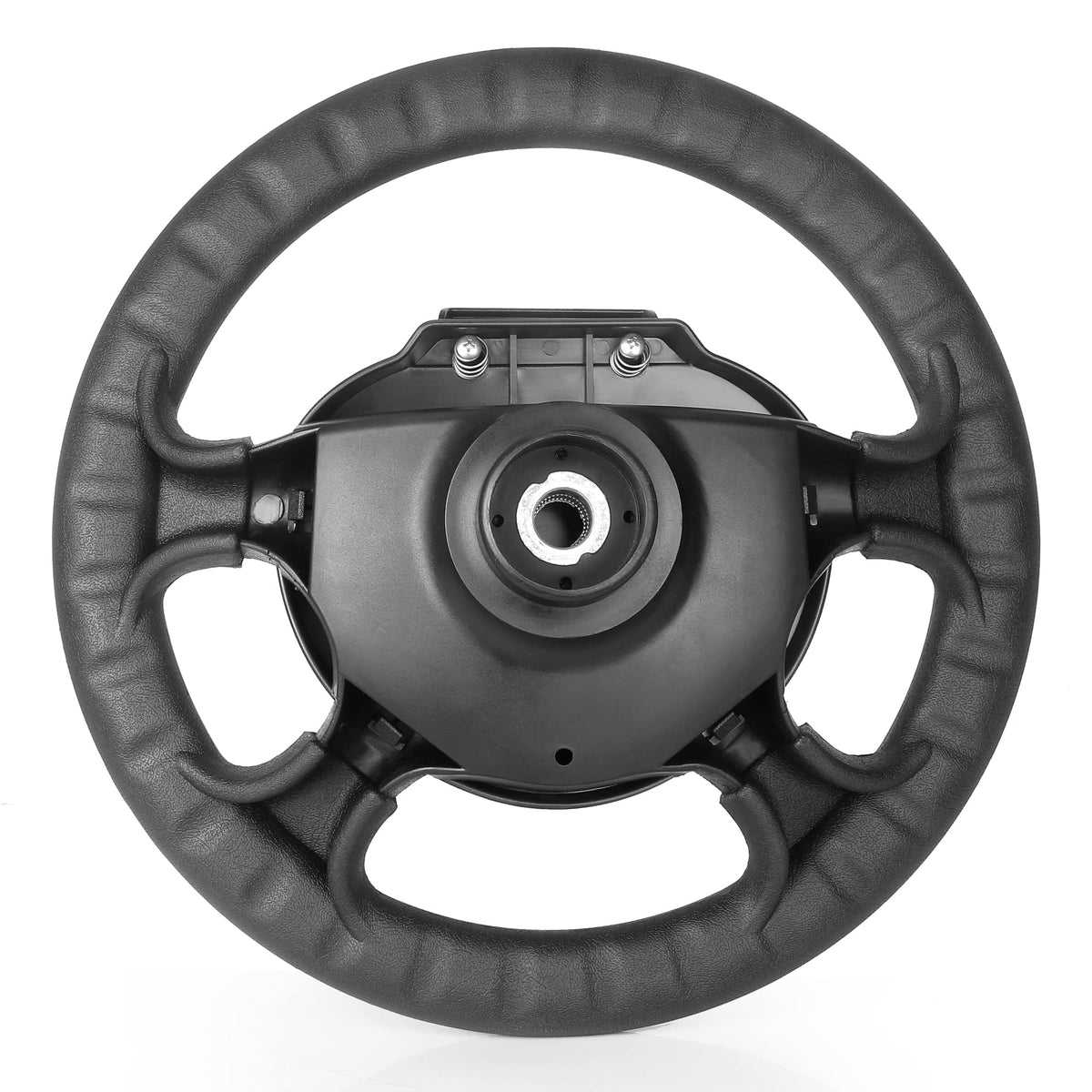 10L0L steering wheel grooved underside photo showcases ergonomic comfort during long drives.