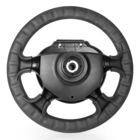 10L0L steering wheel grooved underside photo showcases ergonomic comfort during long drives.