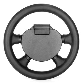 10L0L steering wheel non-slip rim close-up emphasizes secure grip during rides.
