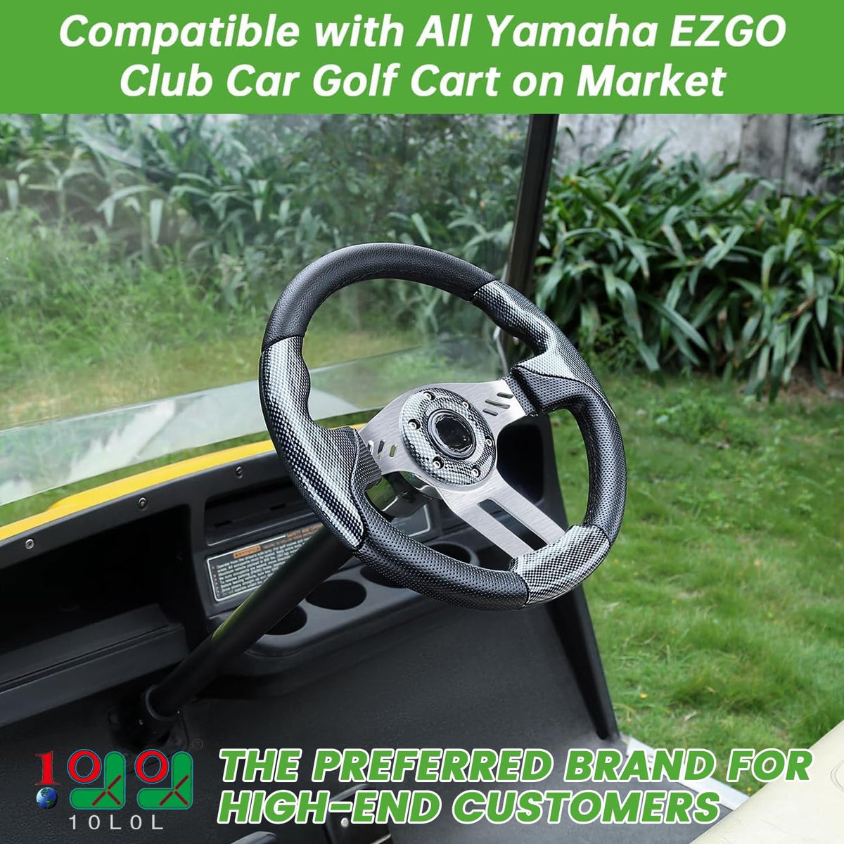 10L0L adapter installation showing quick three-minute setup for golf carts