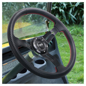 10L0L steering wheel carbon black close-up highlighting ergonomic grip and comfort