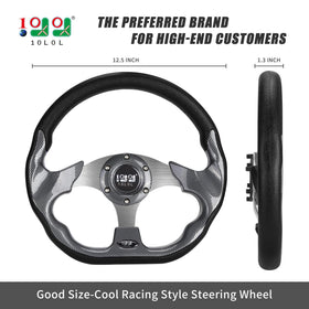10L0L gray 12.5-inch steering wheel for EZGO TXT Valor improves grip and style