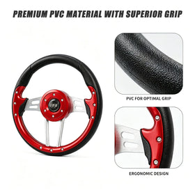 10L0L red 12.5-inch wheel fits most golf carts.