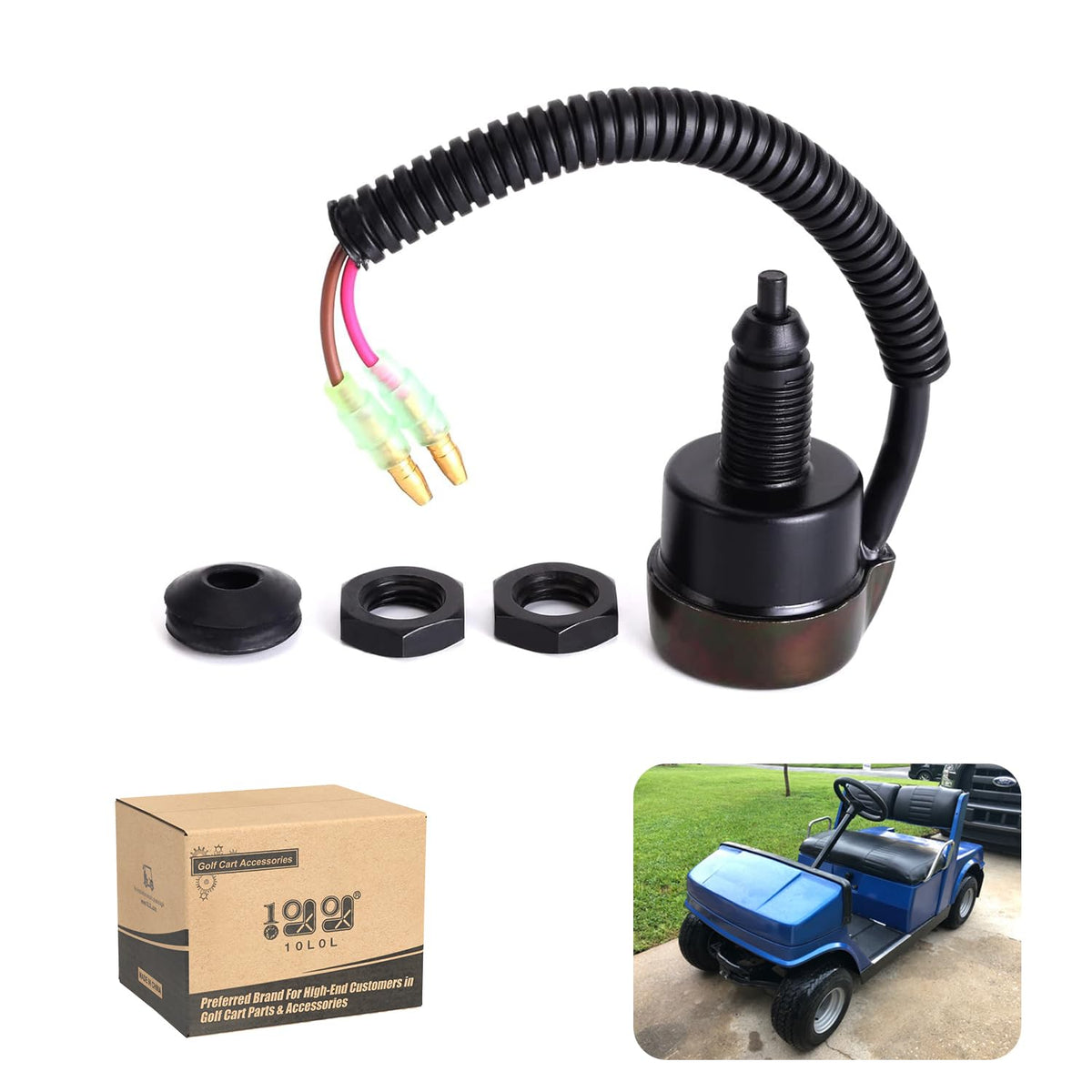 10L0L stop switch assembly for Yamaha G2-G9, front view for reliable starts.