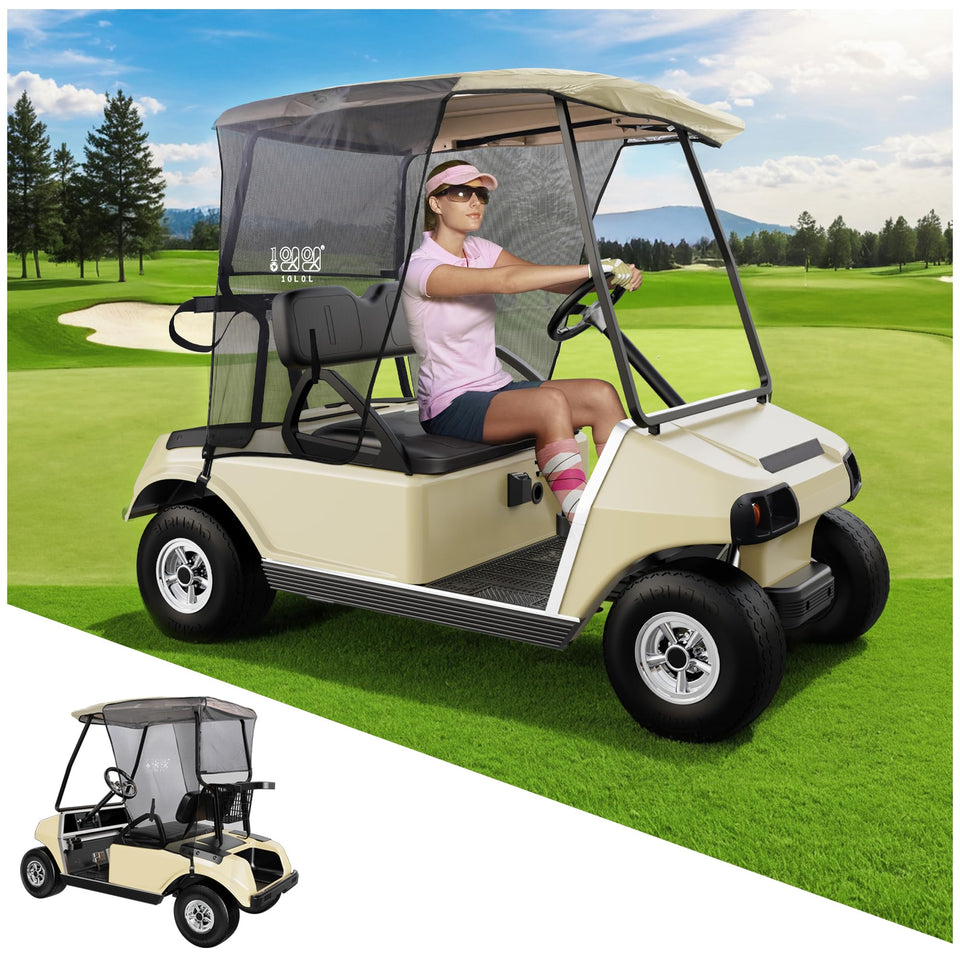10L0L sun shade cover on Club Car DS for UV protection