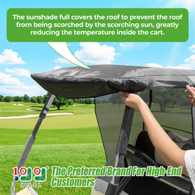 10L0L sun shade in action keeps interior cooler during sunny rides
