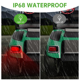 IP68 seal close-up on 10L0L taillight demonstrating moisture protection