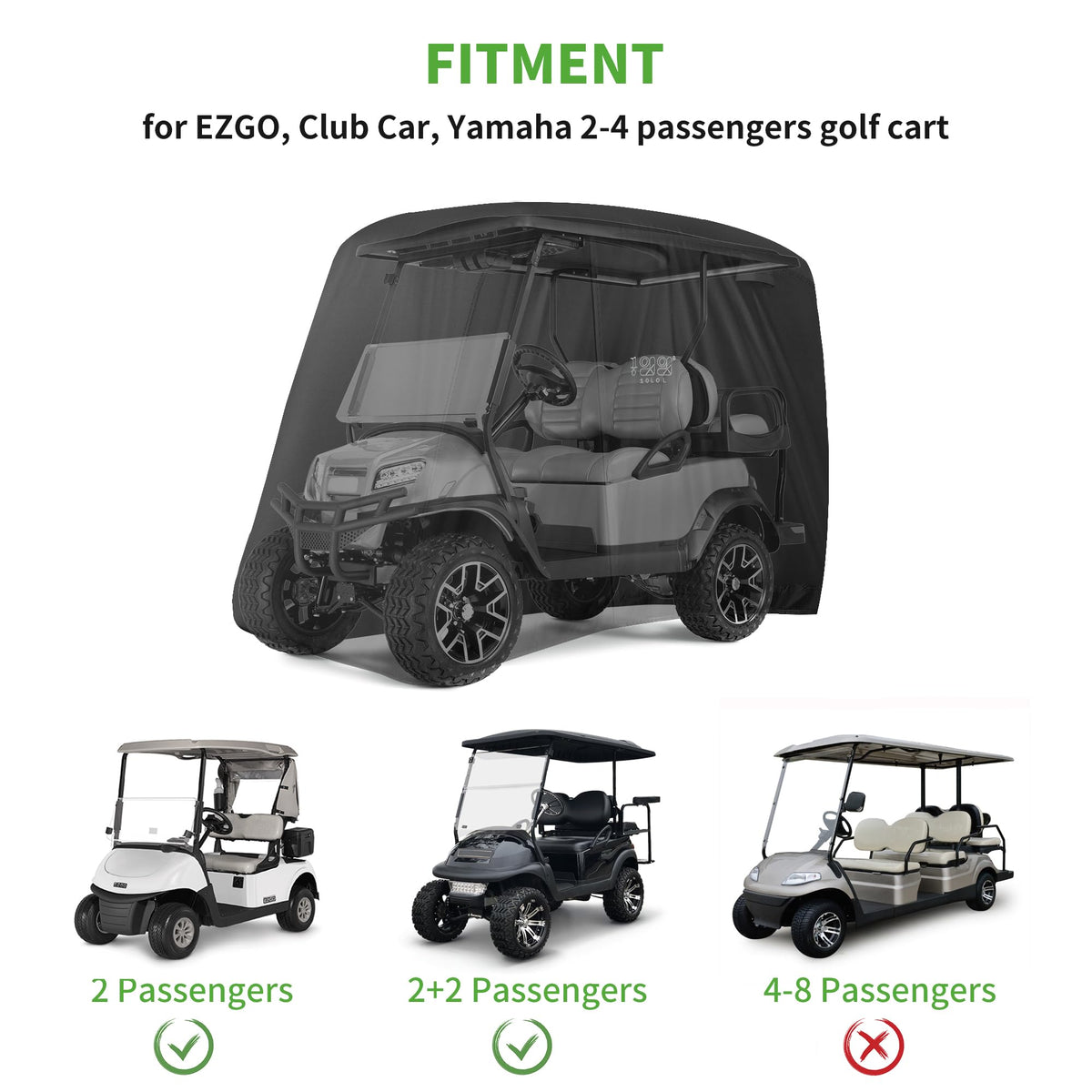 10L0L tear-resistant polyester with UV coating protects the cart