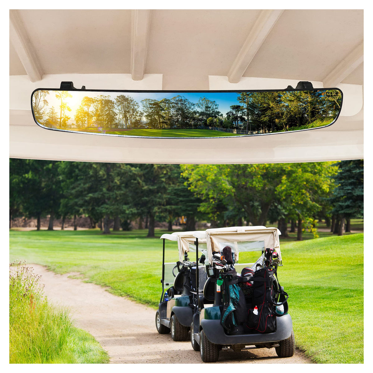 Tempered glass lens delivers ultra-clear reflections for day-to-day driving.