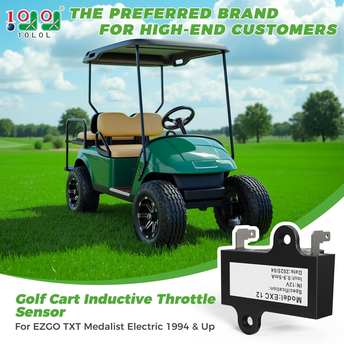 10L0L throttle sensor compatible with EZGO Medalist, DCS and PDS for reliable performance.