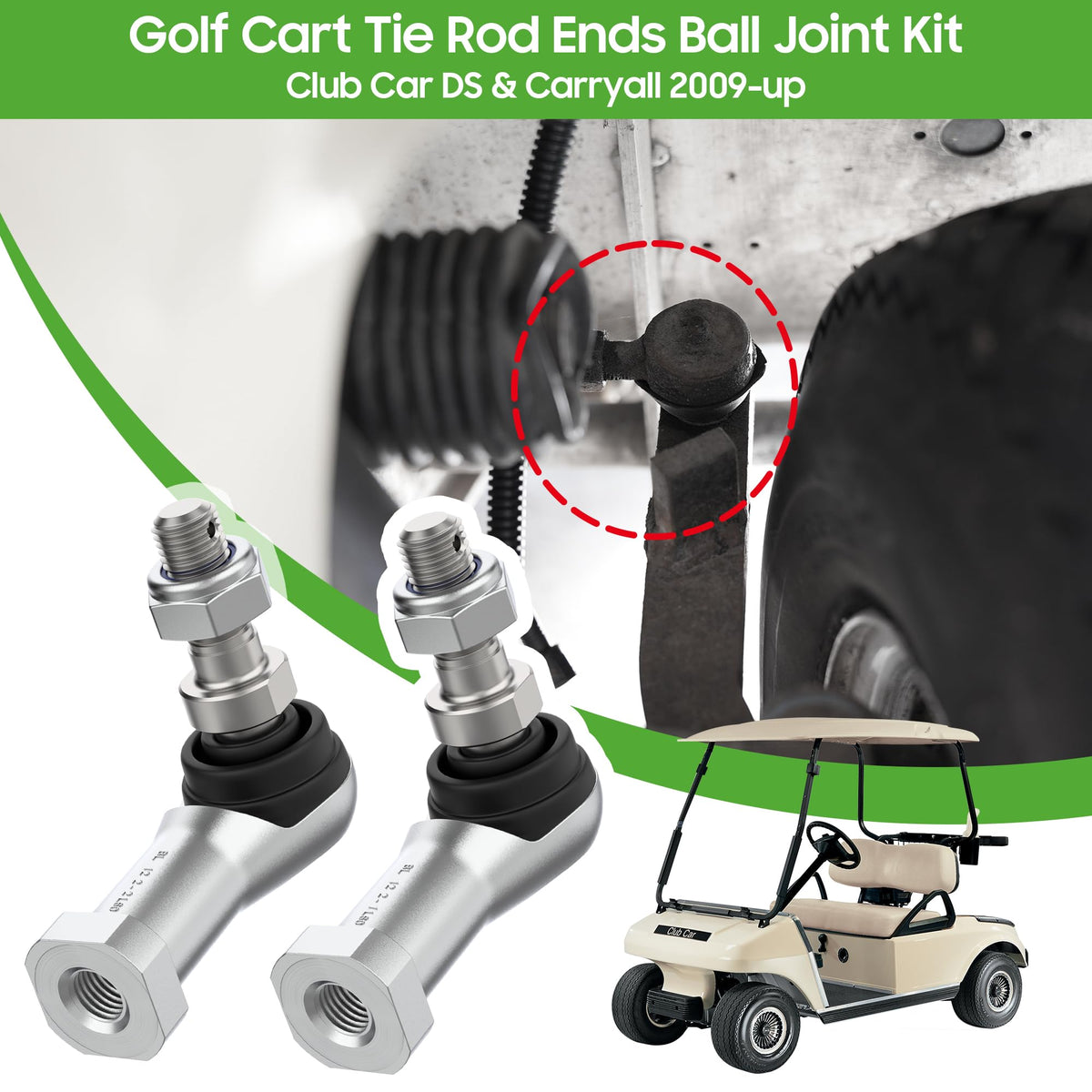 10L0L tie rod end kit close-up shows robust materials and rust resistance.
