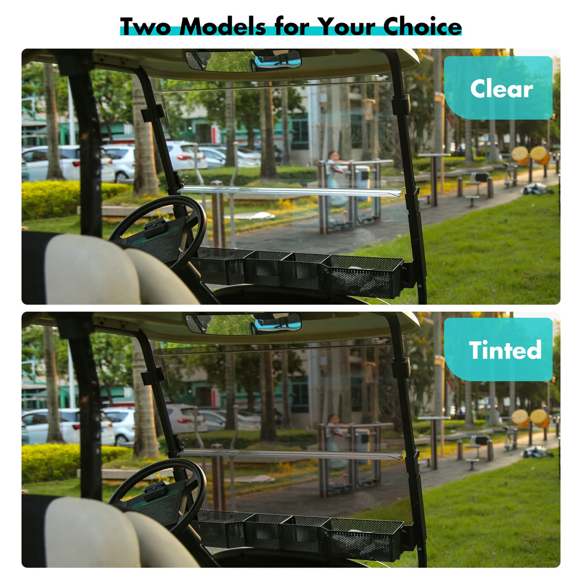 10L0L Tinted windshield blocks glare with precise 37-5in by 33-6in sizing
